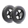1 Pair 8 Inch Solid Front Wheels Replacement Parts for Wheelchair Walkers Scooter, 20050 Polyurethane Tires, ABS Plastic Wheel Hub view 1