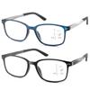 Ryegis 2 Pcs Progressive Reading Glasses for Men,Rectangular Sporty Style TR90 Blue Light Blocking Readers with Spring Hinge2.5 view 1