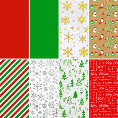 AORZIT Christmas Tissue Paper 80 Sheets - Snowflake Snowman Pattern 14x20 Inch, Gift Bags & Boxes Wrapping Packaging, DIY Arts Crafts