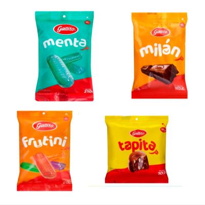 Costa Rican Candy Mix Includes: Tapita3.5 oz, Milan 4.0 Oz, Frutini 7.5 Oz, Menta 7.5 Oz