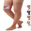 ABSOLUTE SUPPORT Made in USA - Compression Thigh High Stockings with Silicone Border for Women 15-20mmHg | For Lymphedema, Swelling, Post Surgery Recovery - Nude, Small, A102NU1 view 1