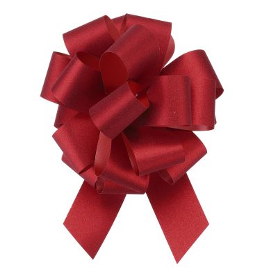 MECCANIXITY 10pcs 6" Glitter Car Large Pull Bow Gift Wrapping Bows for Christmas Flower Presents Birthday Wedding Car, Red