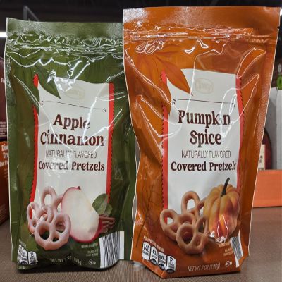 Clancy's Naturally Flavored Yogurt Covered Pretzels Apple Cinnamon & Pumpkin Spice 7oz 198g (Two Bags)