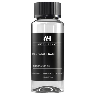 24K Diffuser Essential Oil Scent - Luxury Hotel Inspired Aromatherapy Scent Diffuser Oil - Hints of Zesty Citrus, Floral Jasmine, & Delicate Lily - for Essential Oil Diffusers - 120mL