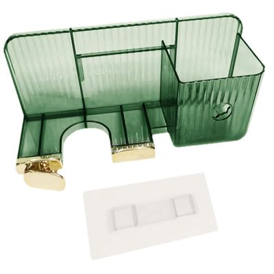 FOMIYES Wall-mounted Storage Rack Bathroom Organizer Shelf for Hair Dryer Hair Salon Compact Design No-screw Mount Green