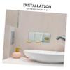 FOMIYES Wall-mounted Storage Rack Bathroom Organizer Shelf for Hair Dryer Hair Salon Compact Design No-screw Mount Green view 3