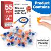AZEN 55 Pairs Silicone Ear Plugs, Reusable Earplugs for Noise Reduction, 25dB NRR Corded Ear Plug for Sleeping Noise Cancelling, Ear Plug with String Individual Packing view 2