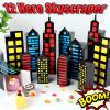 12Pcs Skyscraper City Party Favor Boxes for Super Themed Hero Party Decorations City Skyline Buildings Treat Boxes Super Themed Hero Party Candy Goodies Boxes for Boys Girls Birthday Party Supplies view 4