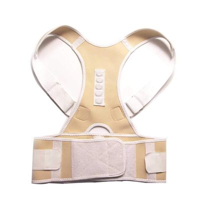 ZUIAI New Male Female Adjustable Magnetic Posture Corrector Corset Back Brace Back Belt Lumbar Support Straight Corrector de espalda(Nude,Large-XL)