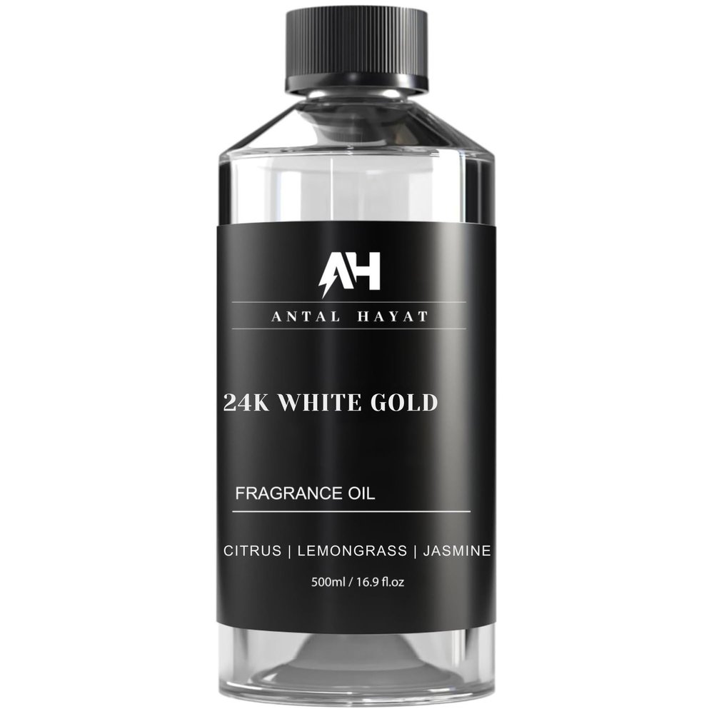 24K Diffuser Essential Oil Scent - Luxury Hotel Inspired Aromatherapy Scent Diffuser Oil - Hints of Zesty Citrus, Floral Jasmine, & Delicate Lily - for Essential Oil Diffusers - 500mL