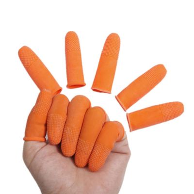 100pcs Non-slip Sleeves Protective for Tips Flexible Latex Caps for Craft Gardening and Electronics Use Orange