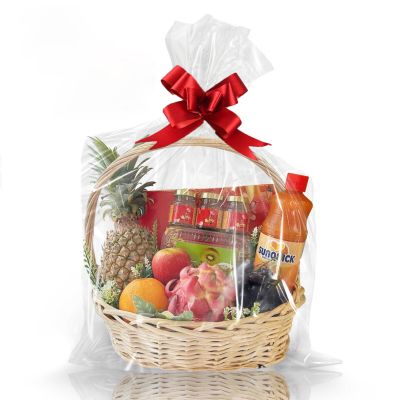 WIKDAY Clear Gift Bags 50 PCS 24x30 Inches Large Cellophane Wrap for Gift Baskets Wrapping Plastic with Ties for Gift Giving, Packaging Products