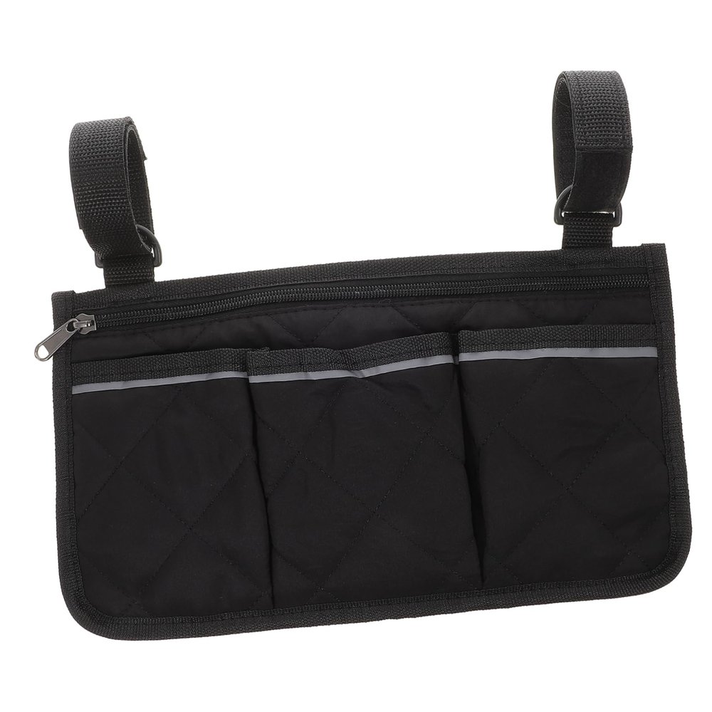 TOVINANNA Electric Wheelchair Arm Bag Reflective Strip Senior Mobility Accessory Storage for Keys Phone Wallet