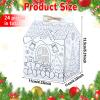 24 Set Gingerbread Paper Coloring Houses DIY Craft Color Your Own Cardboard House Personalize a Cardboard House Christmas Holiday Party Favor Gifts for Classroom Home 5.31x4.33x4.33In (White) view 2