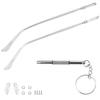 1 Pair Metal Glasses Replacement Temples with Screws and Screwdriver Universal Eyewear Frame Temple Replacement for Glasses Repair Silver view 1