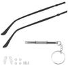 1 Pair Metal Glasses Replacement Arms with Screws and Screwdriver Eyewear Frame Temple Replacement for Thin Metal Glasses and Sunglasses (Black) view 1