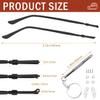 1 Pair Metal Glasses Replacement Arms with Screws and Screwdriver Eyewear Frame Temple Replacement for Thin Metal Glasses and Sunglasses (Black) view 2