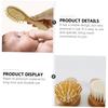 Abaodam 3pcs Shower Wool Brush Set with Bamboo Handle Comb Gentle Bath Brush for Newborn Scalp Care Soft Wool Bristles for Delicate Skin for Boy Girl Bathing view 2