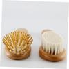 Abaodam 3pcs Shower Wool Brush Set with Bamboo Handle Comb Gentle Bath Brush for Newborn Scalp Care Soft Wool Bristles for Delicate Skin for Boy Girl Bathing view 3