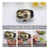 Pill Box with Mirror Cute Wolf Pill Case 2 Compartment Personal Pill Organizers for Pocket Purse Portable Travel Pillbox Medicine Planner for Vitamin Fish Oil view 3