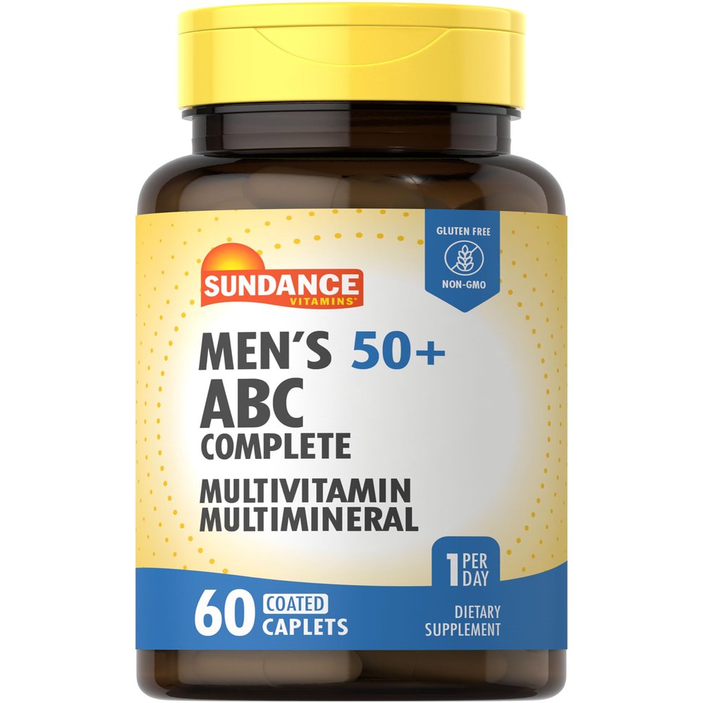 Sundance Men's 50+ Multivitamin Caplets | with Vitamins A, C, E, B6, B12 | Multimineral Formula | Non-GMO & Gluten Free Supplement