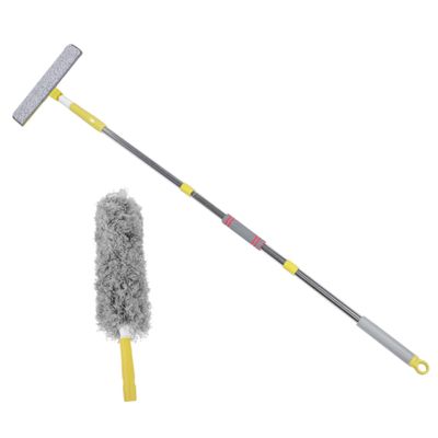 Didiseaon 1set Extension Pole Duster Cleaning Tools for Home Ceiling Fan Duster Window Wiper Rod and Microfiber for Efficient Dust Removal