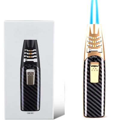 Torch Lighter - Adjustable Flame Torch Lighter for Fireplace, Camping Outdoor Windproof Straight Flame Lighter(Gold A)