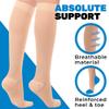 ABSOLUTE SUPPORT Made in USA - Wide Calves Plus Size Compression Socks for Women and Men 30-40mmHg | For Varicose Veins, Blood Clots, Swelling, Diabetic - Beige, 3X-Large - A301BE6 view 2