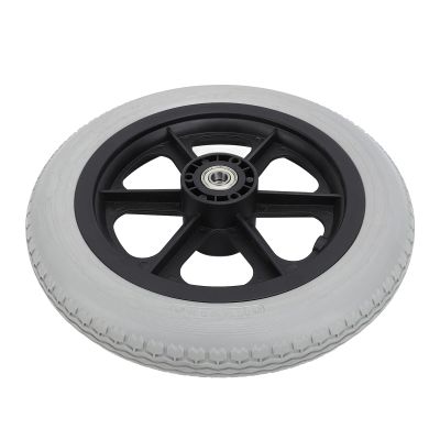 12In PU Wheelchair Caster with Rustproof Hub Non Slip Rollers Wheels for Electric Wheelchair Walking Aids Gray