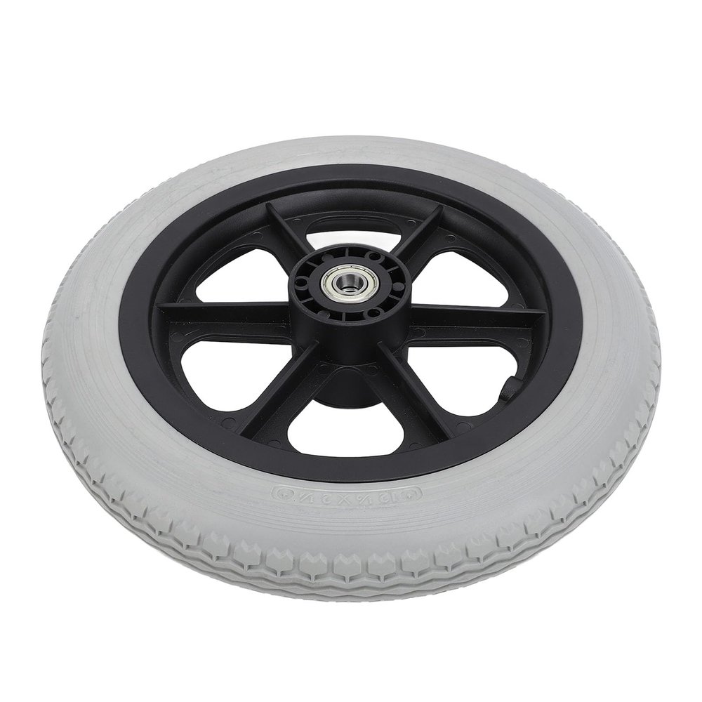 12In PU Wheelchair Caster with Rustproof Hub Non Slip Rollers Wheels for Electric Wheelchair Walking Aids Gray