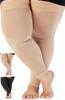 ABSOLUTE SUPPORT 7XL Extra Large Compression Thigh High Socks for Women and Men 20-30mmHg - Wide Unisex Over the Knee Footless Compression Stockings for Pregnancy, Nursing, Airplane - Beige, 7X-Large view 1