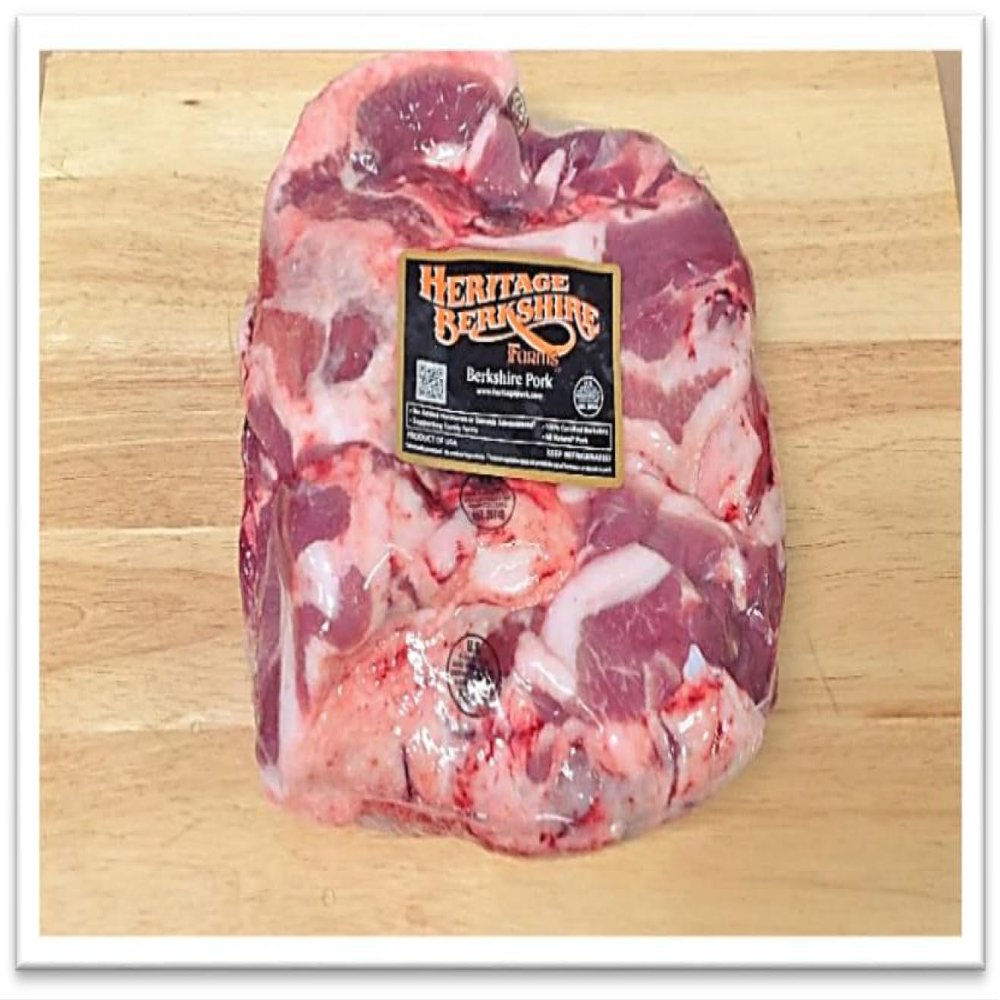 Heritage Berkshire Pork American Kurobuta Shoulder, Boneless, Juicy Marbled, 3 Count of 2 Pack 6.5 lb Each, 40 lb Case