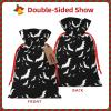 WANGXUEE Halloween Flying Bats Print Drawstring Bags Packing Storage Linen Jewelry Pouches Sacks Party Supplies view 3