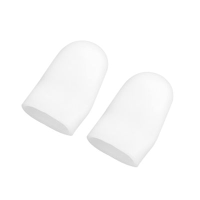 2 Pack Silicone Finger Protector Sleeves for Working Outing White