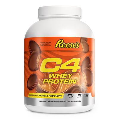 Cellucor C4 Whey Protein Powder, ReeseS Peanut Butter & Chocolate - 25g Protein, 0g Added Sugar, 140 Calories Per Serving, Supports Muscle Recovery, 66 Servings, Premium Whey for Post-Workout