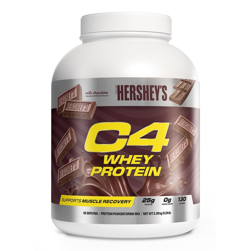 C4 Cellucor Whey Protein Powder, Hershey's Chocolate - 25g Protein, 0g Added Sugar, 130 Calories Per Serving, Supports Muscle Recovery, 66 Servings, Premium Whey for Post-Workout
