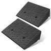 DNA Motoring 2pcs 5.3" Rise Rubber Curb Ramp Heavy Duty Loading Driveway Ramp Threshold Ramp 19.5" L x 13.6" W x 5.3" H for Loading Dock, Warehouse, Wheelchair, Motorcycles, Cars, TOOLS-00646 view 1