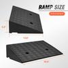 DNA Motoring 2pcs 5.3" Rise Rubber Curb Ramp Heavy Duty Loading Driveway Ramp Threshold Ramp 19.5" L x 13.6" W x 5.3" H for Loading Dock, Warehouse, Wheelchair, Motorcycles, Cars, TOOLS-00646 view 2
