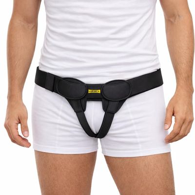 URIEL Double Sided Hernia Belts for Men - Inguinal Hernia Belt for Men, Pre and Post Surgery Truss, Size XXL, Black (49.5-54 Inches)