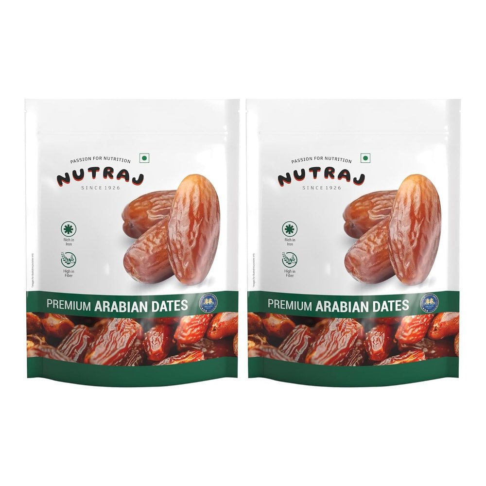 UAE Arabian Dates (Khajur), 1kg (2 x 500g Pouches), Dried Whole Dates