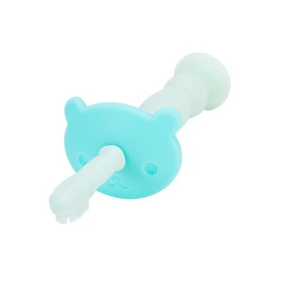 Didiseaon Silicone Toothbrush for Boy Girl Safe Soft Bristles Comfortable to Hold Design for Teething Relief and Gentle Cleaning Green