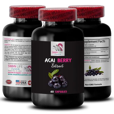 Acai Energizer - ACAI Berry Extract - Natural Wellness Support, Acai for Energy, Antioxidant Wellness Blend, Superfruit Hydration, Acai Wellness Formula, Total Hydration Support 1 Bottle 60 Capsules