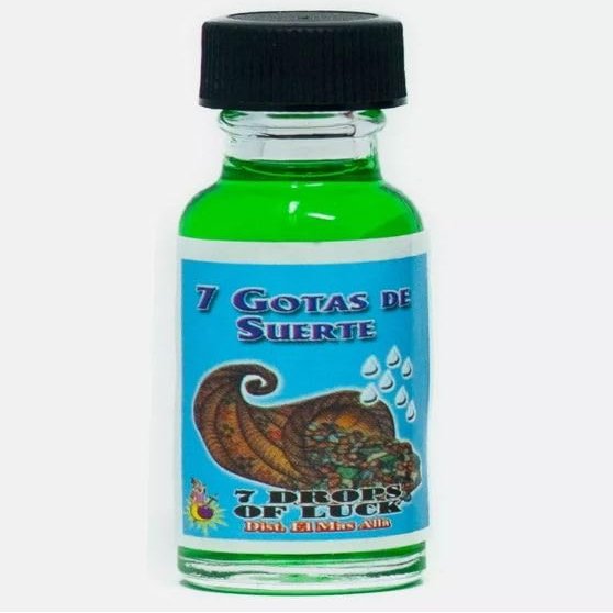 Aceite 7 Gotas de Suerte/ 7 Drops of Luck Spiritual Oil, Anointing Oil, 0.5 fl oz
