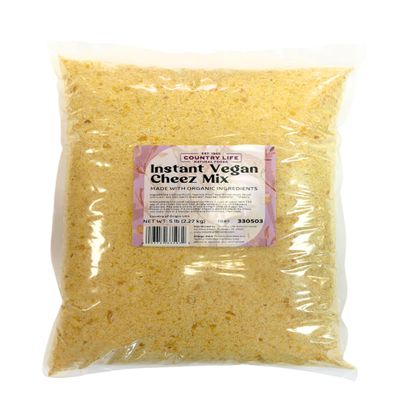 Country Life Vegan Cheez Mix, Made with Organic Ingredients, Instant, Plant-based, Cheddar Cheese Substitute Perfect for Mac&Cheese, Burgers, and Veggies 5 lb