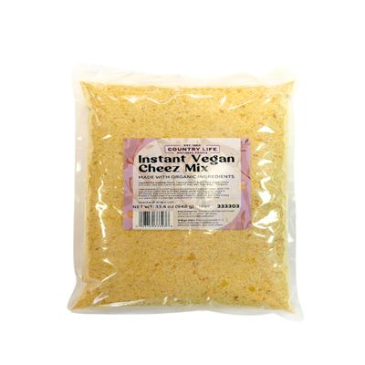 Country Life Vegan Cheez Mix, Made with Organic Ingredients, Instant, Plant-based, Cheddar Cheese Substitute Perfect for Mac&Cheese, Burgers, and Veggies 33.4 oz