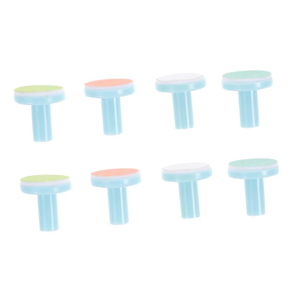 Mikinona 8pcs Nail Trimmer Replacement Grinding Heads with Blue Base Ergonomic Design Compatible with Electric Nail File Safe for Newborns Durable Material