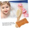 FOMIYES 2pcs Wooden Bathing Brush and Comb Set Natural Goat Hair Brush for Gentle Grooming Soft Wooden Comb for Newborns Practical Hair Care Use view 3