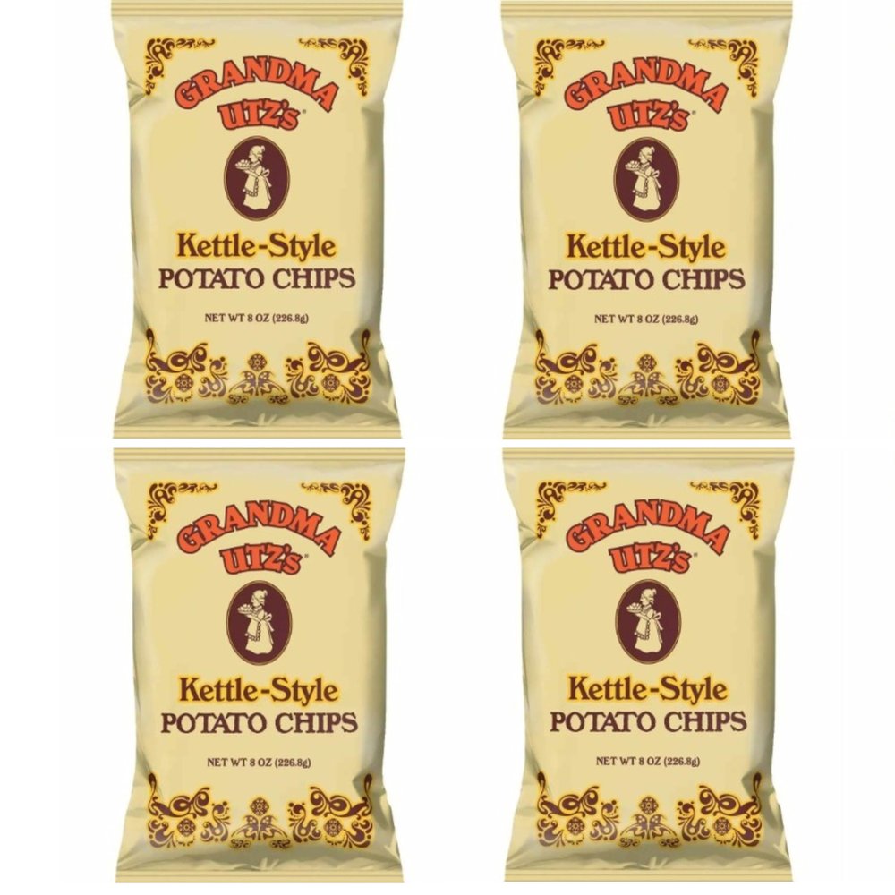 Utzchips Handcooked Grandma Kettle cook potato Chips original Thick, Crunchy, Delicious - 8 oz bags