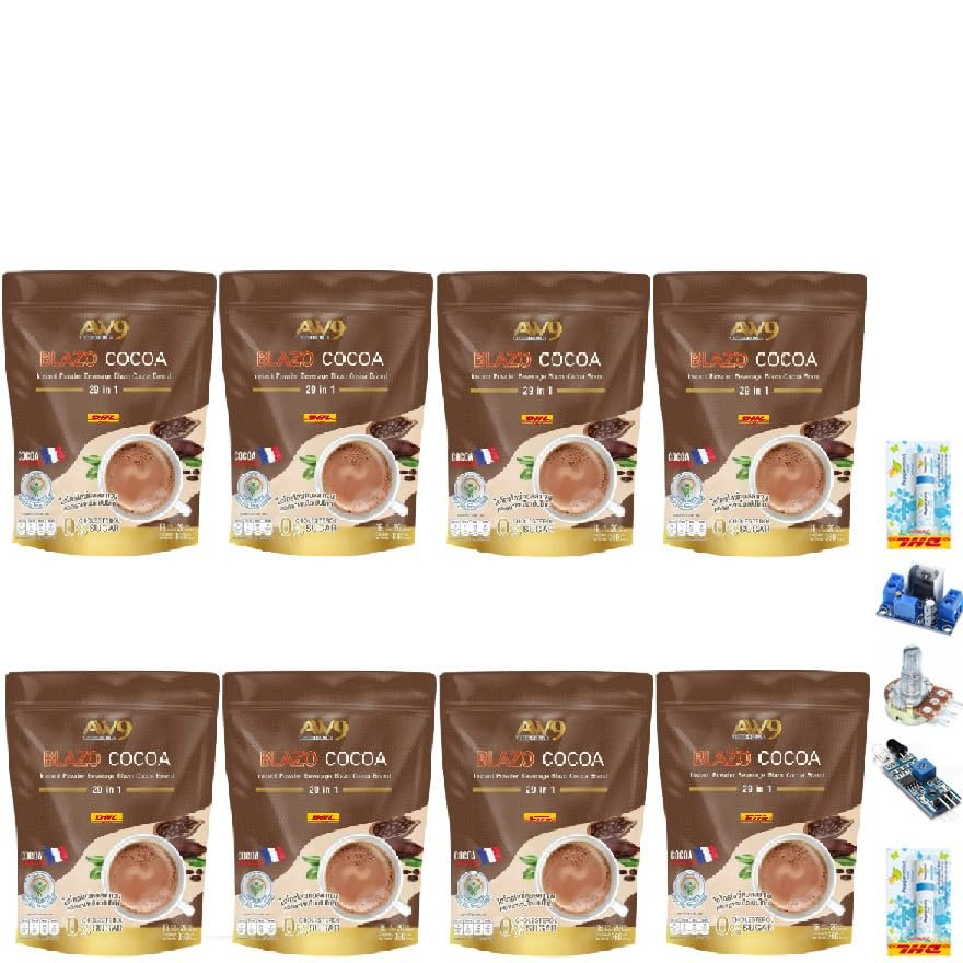 BlazoCocoa 29 in 1 Delicious Intense Fruit Snack Premium Cocoa From France 20 Sachets/Pack Set 8 B690 By Thaigiftshop [Get Free Tomato Facial Mask]