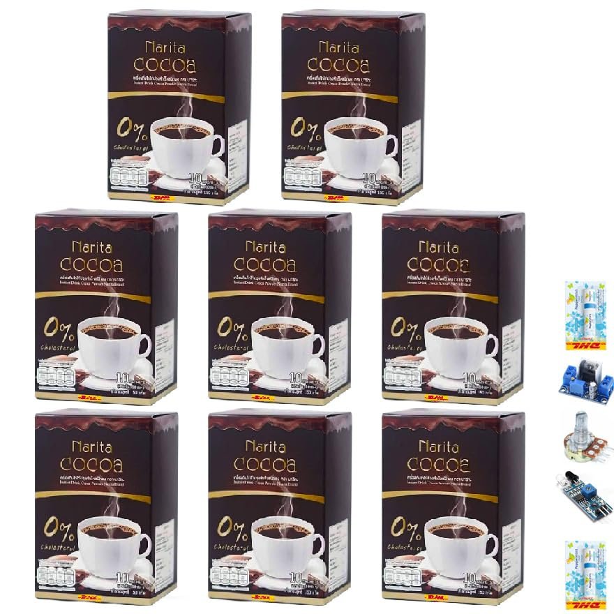 10 Sachets/Box (150g) Coconut Creamer Fruit Snack Mellow Delicious Snack Intense NaritaCocoa Instant Powder Set 8 B027 By Thaigiftshop [Get Free Tomato Facial Mask]